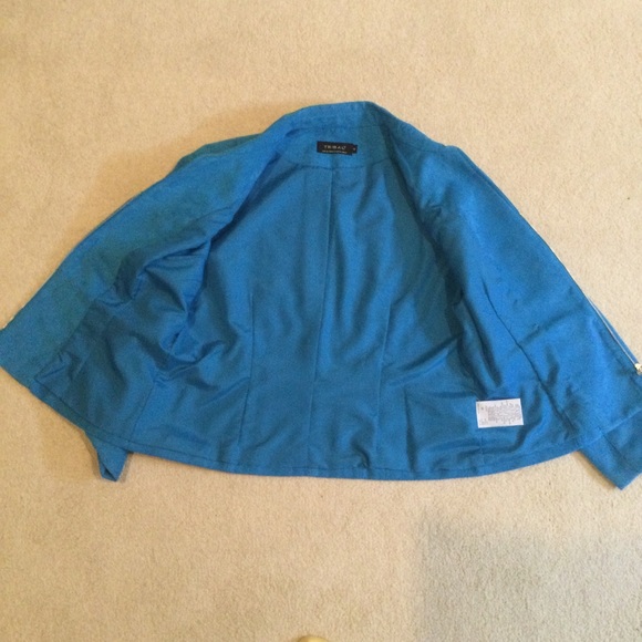 Tribal Turquoise Blue Faux Suede Jacket - Picture 4 of 7